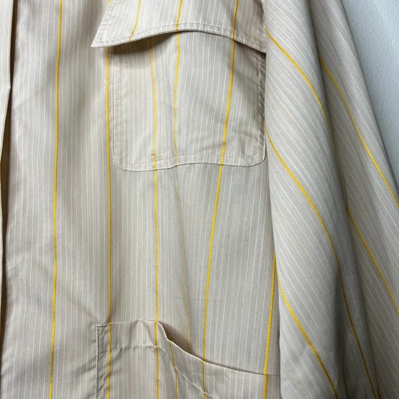 Nap Recliner Classic PJ Shirt Pajama in Stripe Yellow Tan Size Medium - Picture 4 of 10